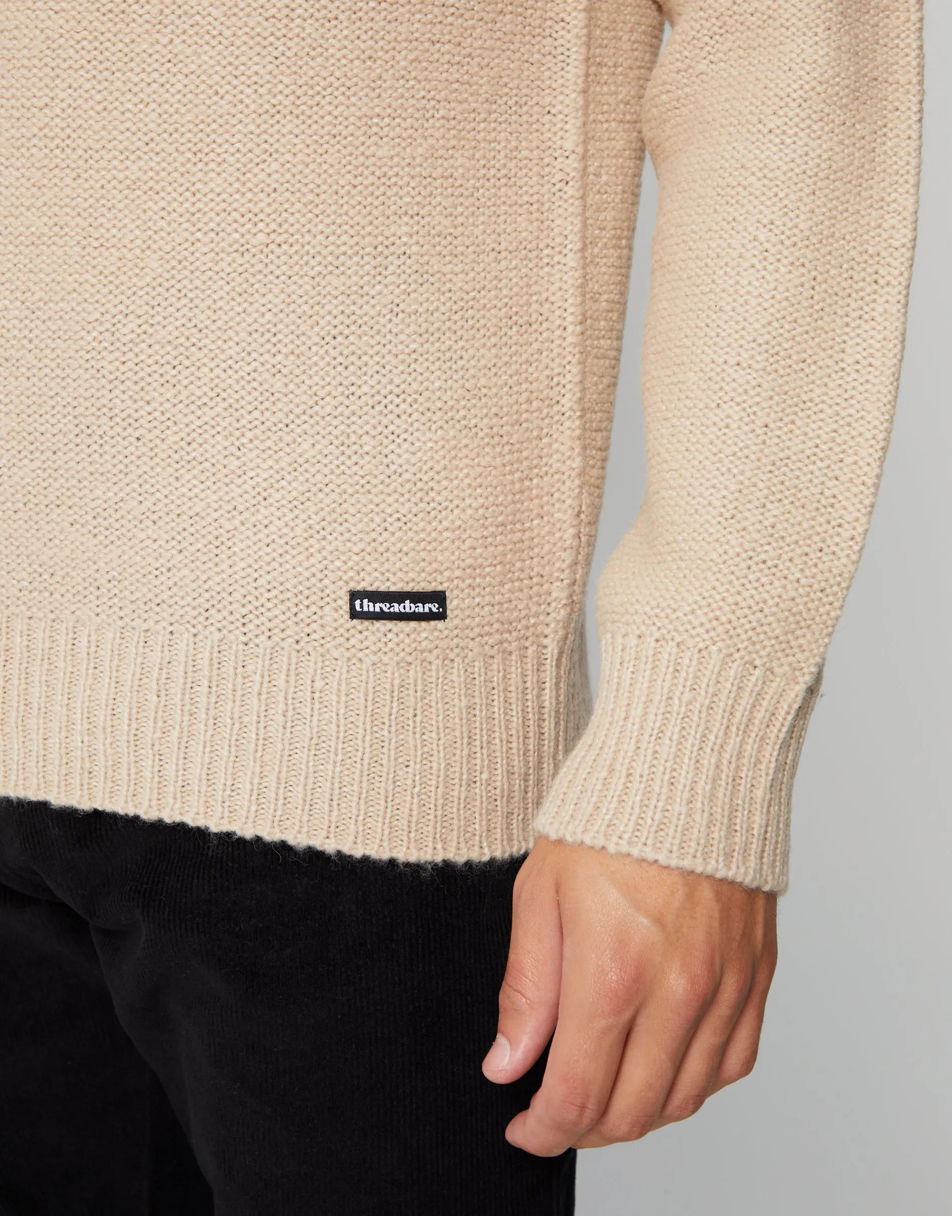 Men's Ecru Twist Raglan Sleeve Crew Neck Jumper sold by Threadbare product image thumbnail 5