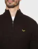 Men's Chocolate Quarter Zip Jumper sold by Threadbare