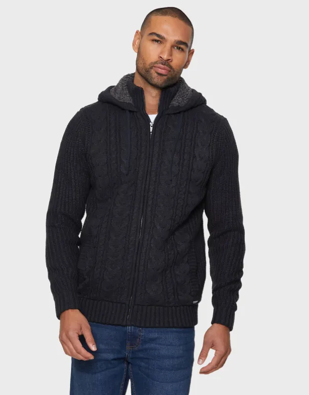 Men's Navy Zip-Through Hoodie sold by Threadbare