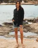 Women's Black Long Sleeve Crinkle Cotton Shirt sold by Threadbare