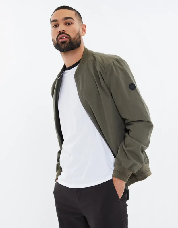 Men's Khaki Lightweight Bomber Jacket sold by Threadbare