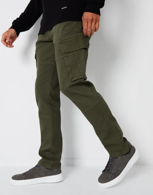 Threadbare Men's Khaki Green Cargo Pocket Stretch Trousers sold by Threadbare
