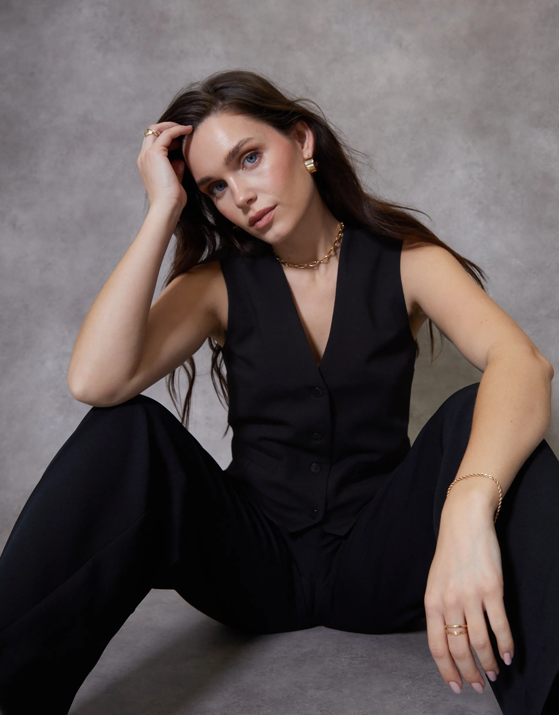Women's Black Tailored Waistcoat sold by Threadbare product image thumbnail 3