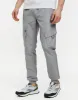 Men's Ice Grey Cargo Trousers sold by Threadbare