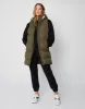 Women's Khaki Padded Gilet with Borg-Lined Hood sold by Threadbare