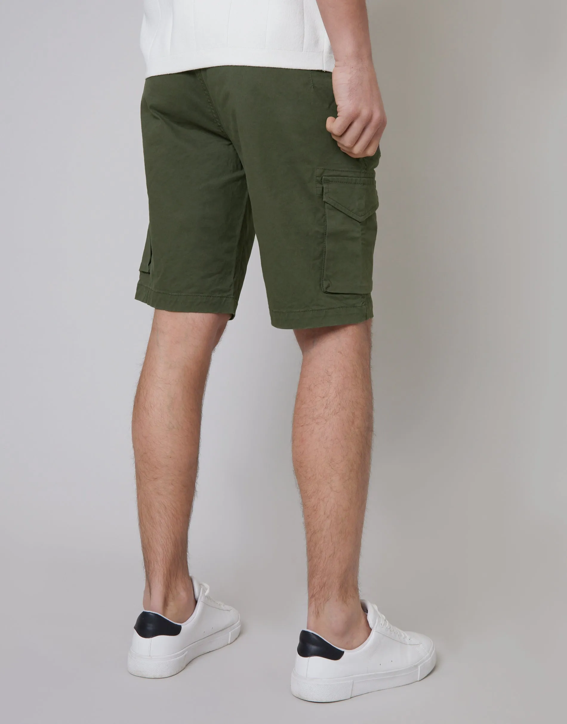 Threadbare Men's Khaki Green Stretch Cargo Shorts sold by Threadbare product image thumbnail 2
