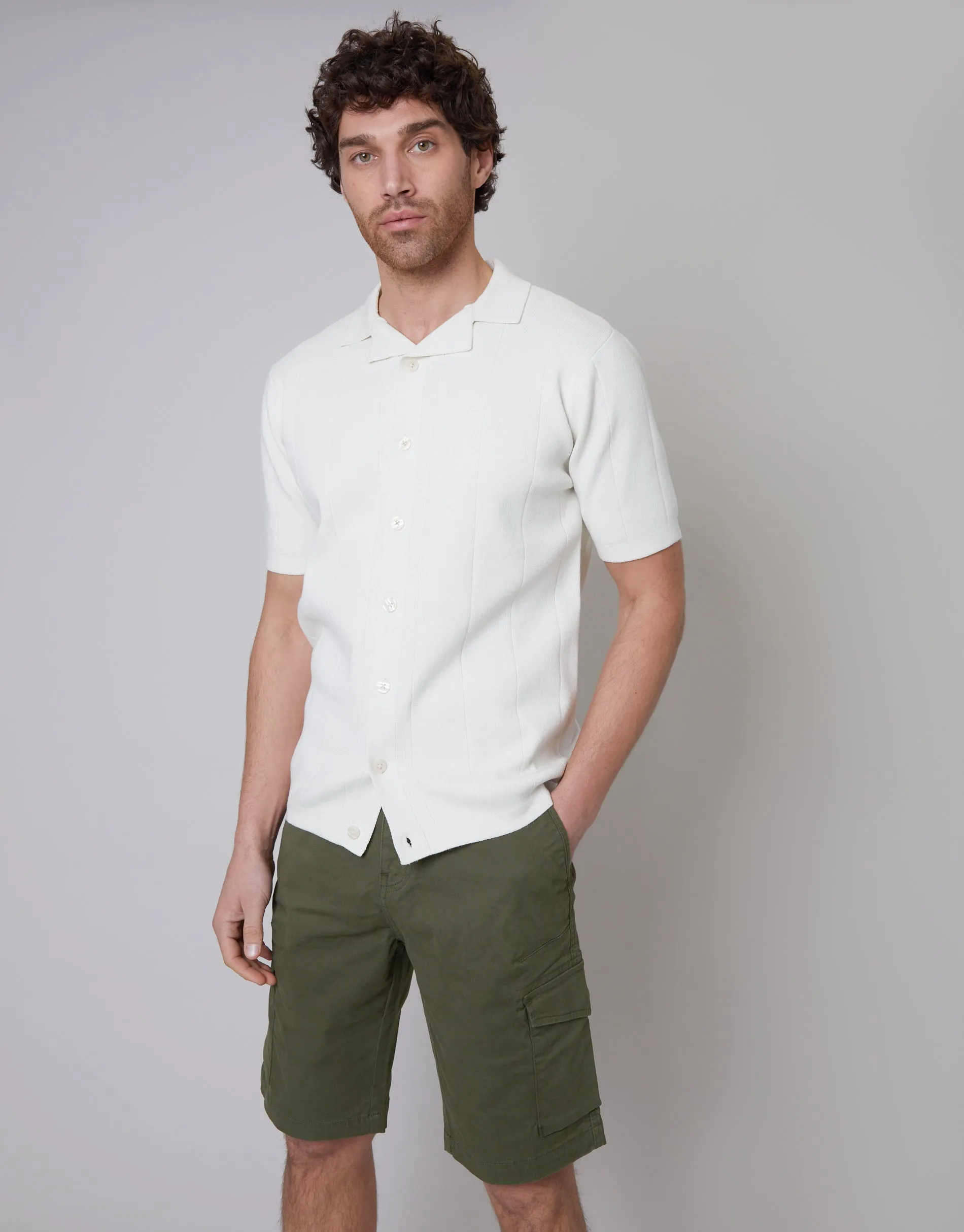 Threadbare Men's Khaki Green Stretch Cargo Shorts sold by Threadbare product image thumbnail 3