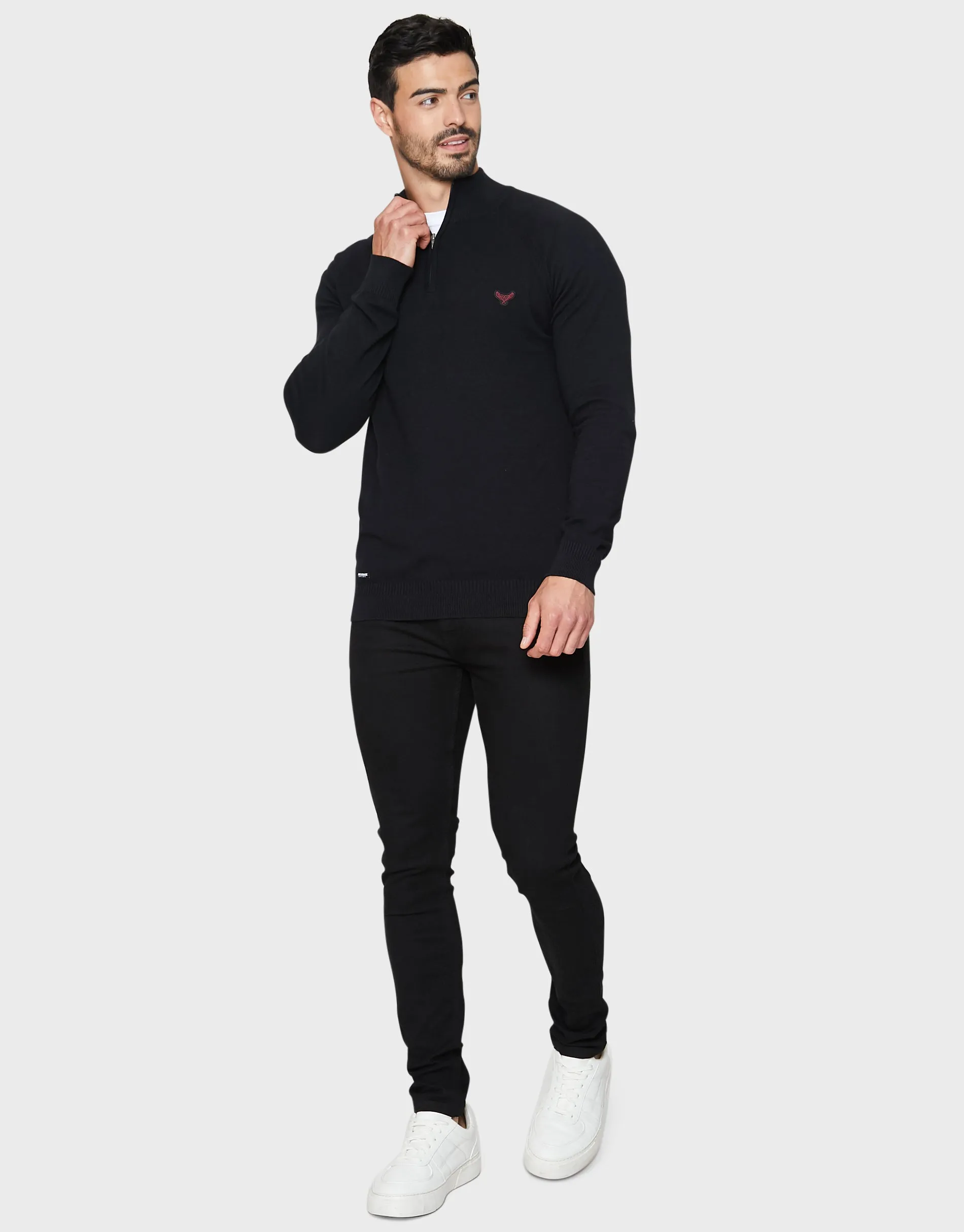 Men's Black Quarter Zip Jumper sold by Threadbare product image thumbnail 3