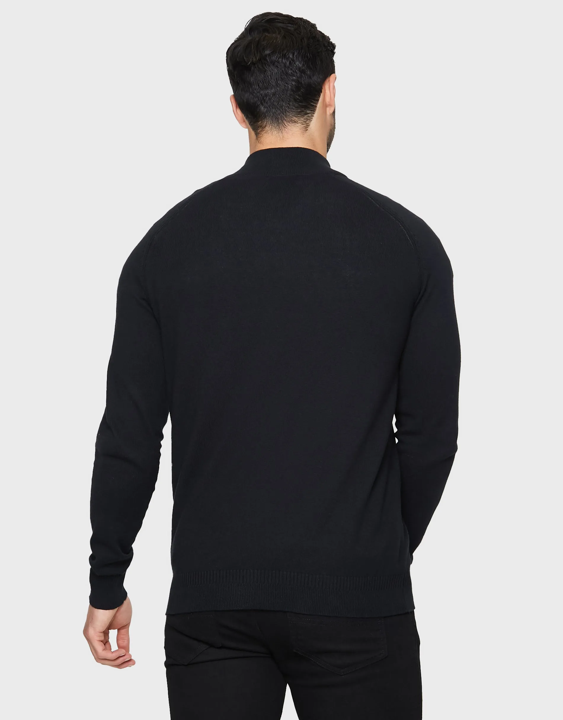 Men's Black Quarter Zip Jumper sold by Threadbare product image thumbnail 2
