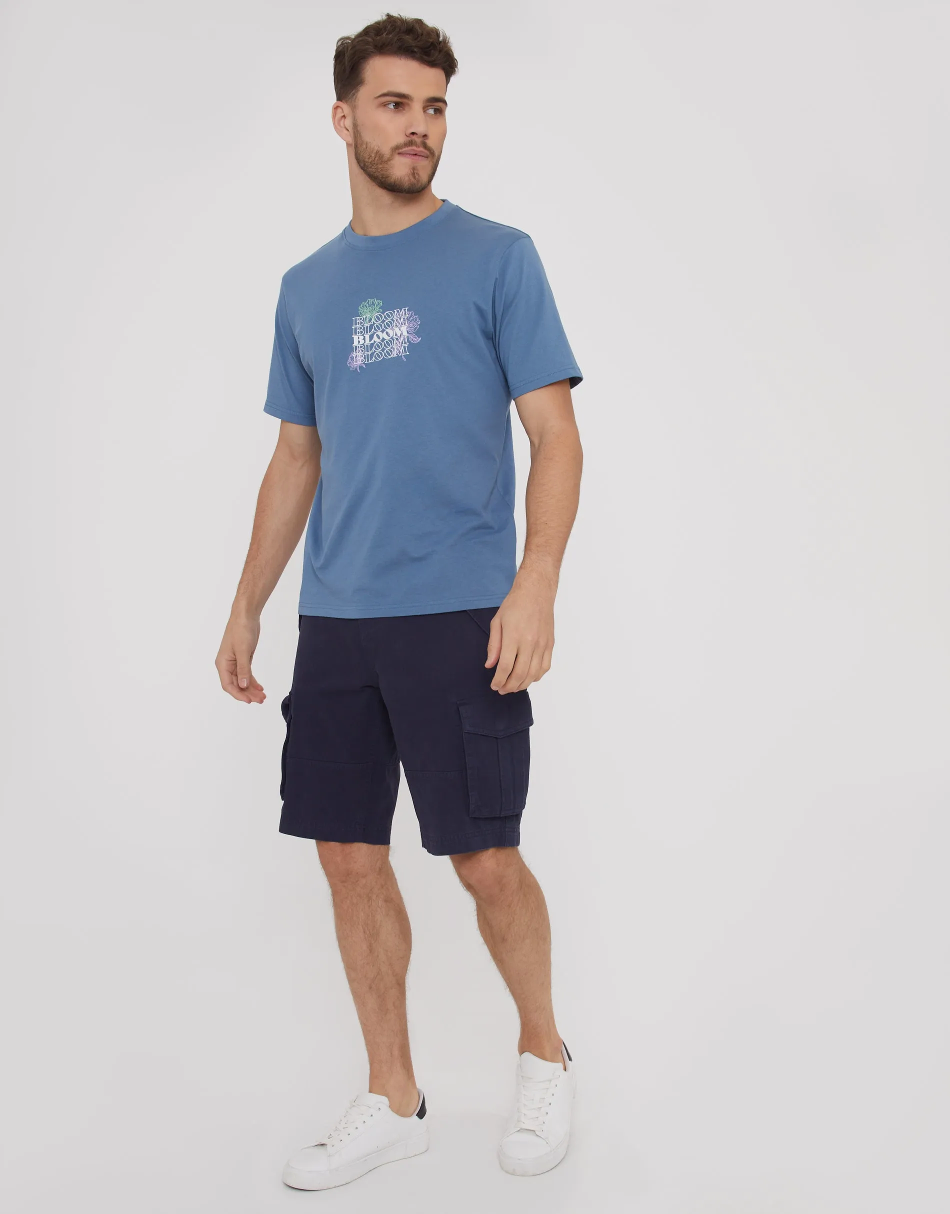 Men's Blue Bloom Graphic Print T-Shirt sold by Threadbare product image thumbnail 3
