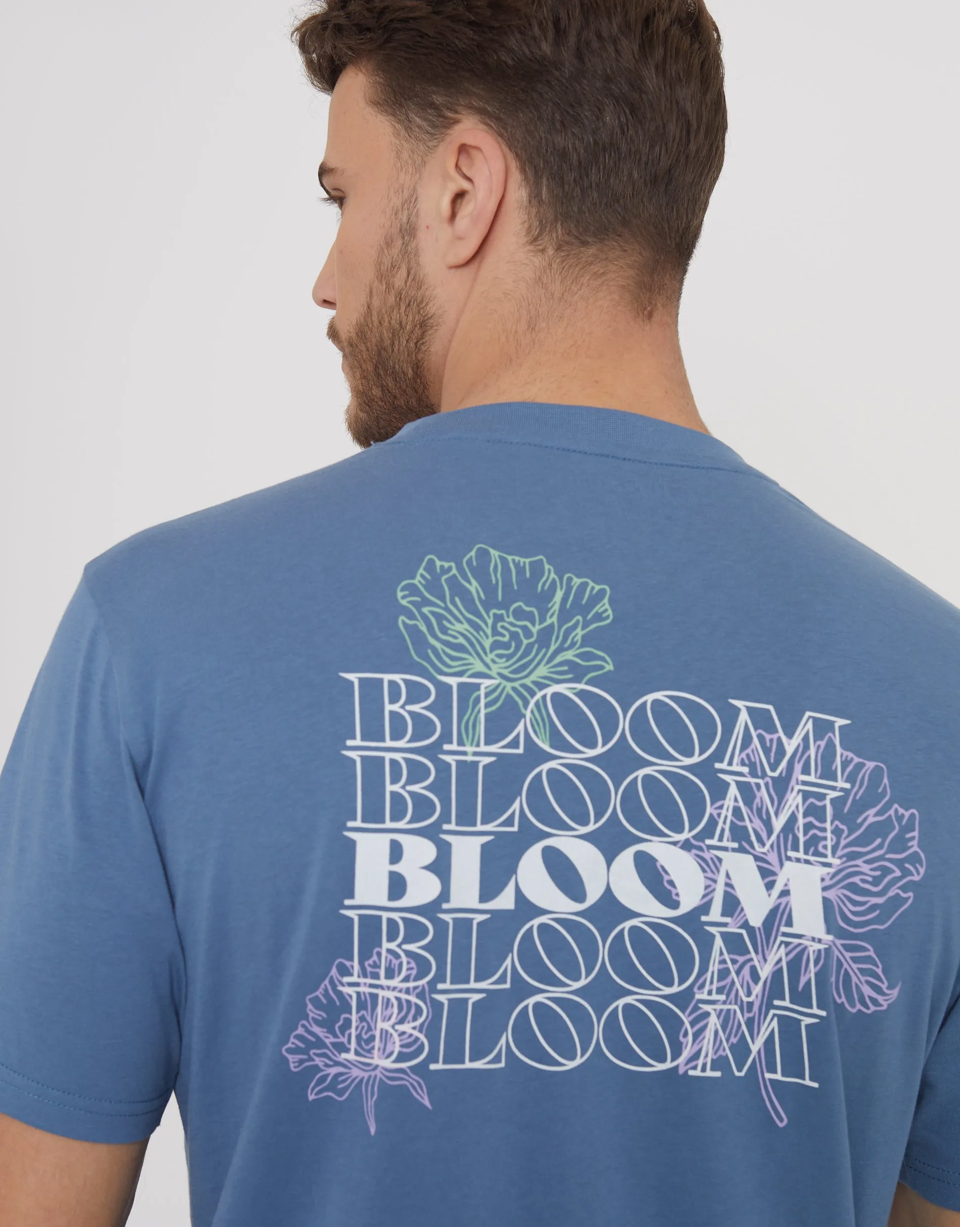 Men's Blue Bloom Graphic Print T-Shirt sold by Threadbare product image thumbnail 4
