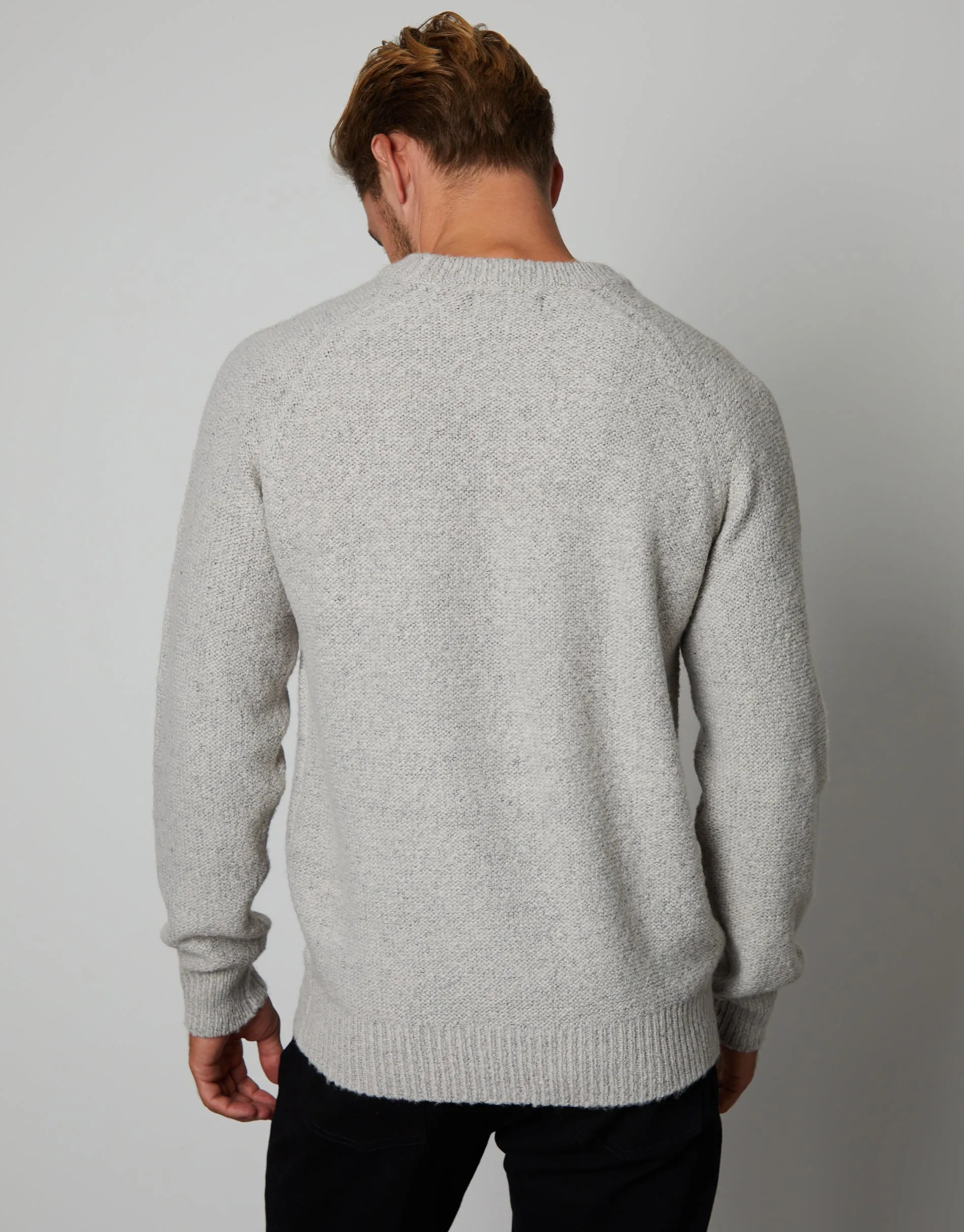 Men's Grey Twist Raglan Sleeve Crew Neck Jumper sold by Threadbare product image thumbnail 2