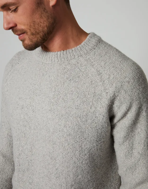 Men's Grey Twist Raglan Sleeve Crew Neck Jumper sold by Threadbare
