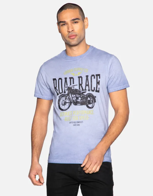 Men's Blue Front Print T-Shirt sold by Threadbare