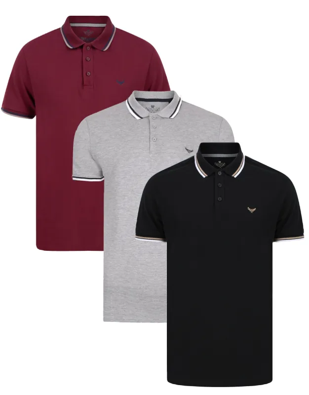 Men's Multi Short Sleeve Polo Shirts (3 Pack) sold by Threadbare