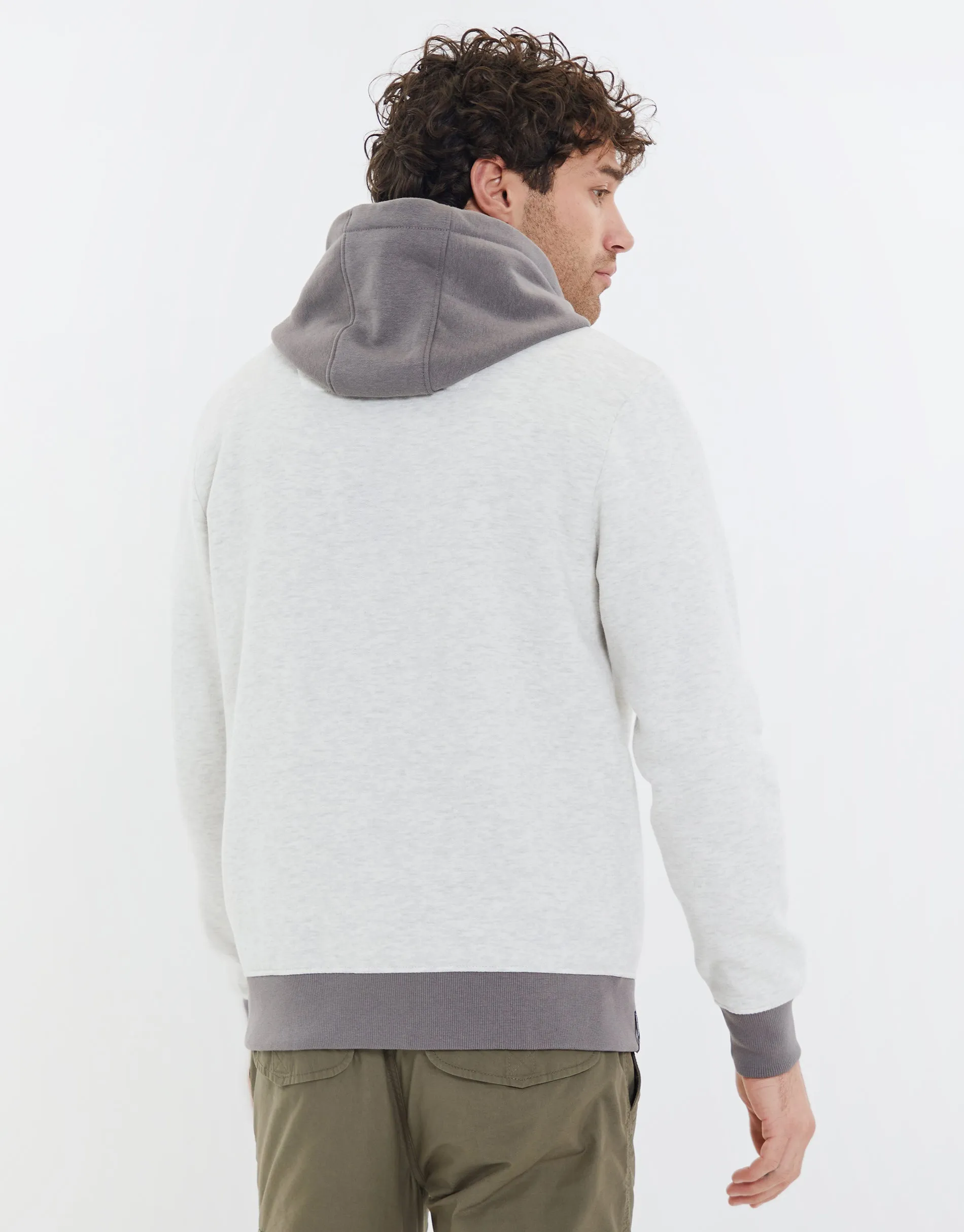 Men's Ecru Marl Tonal Contrast Hoodie sold by Threadbare product image thumbnail 2