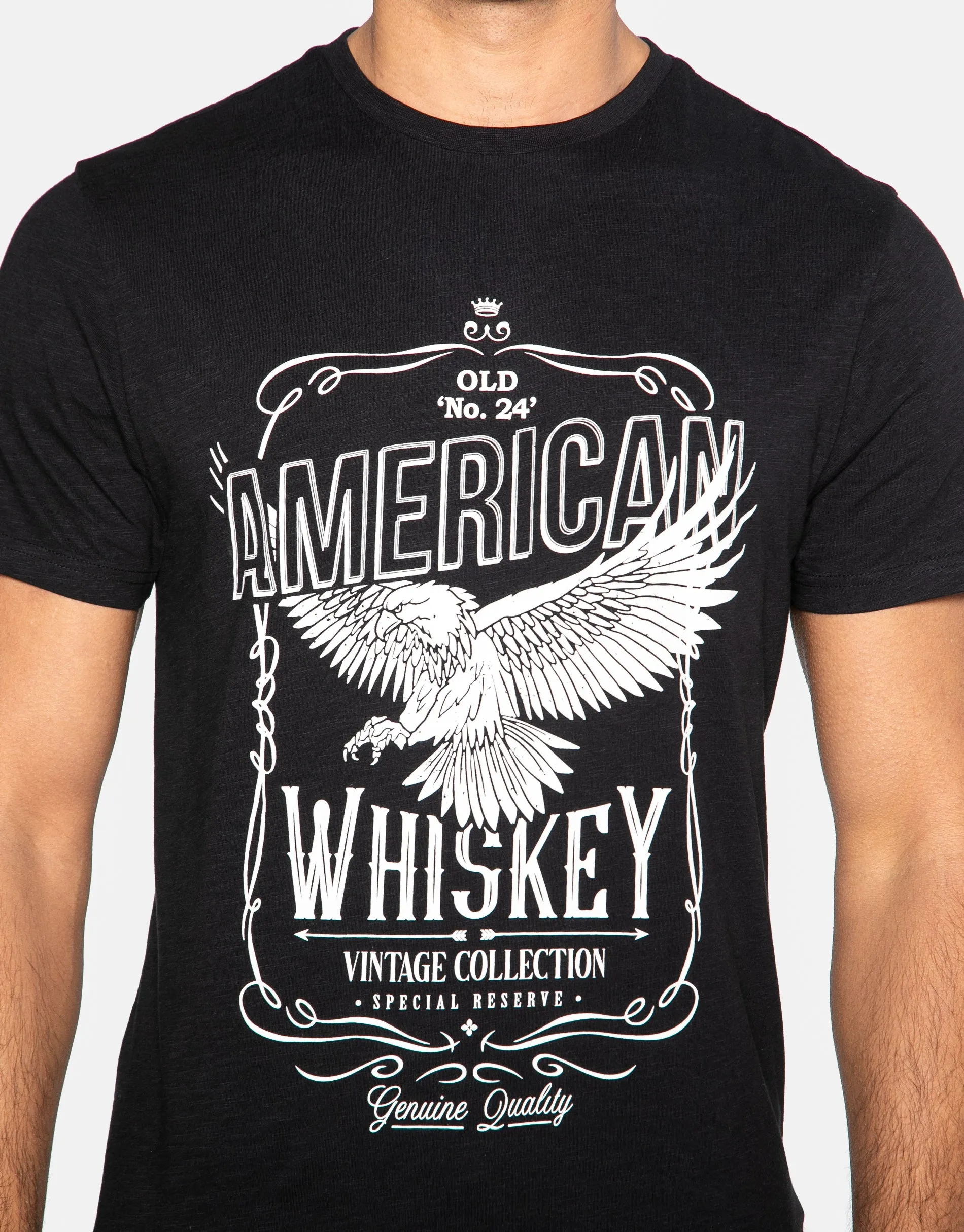 Men's Black Eagle Crew Neck T-Shirt sold by Threadbare product image thumbnail 4