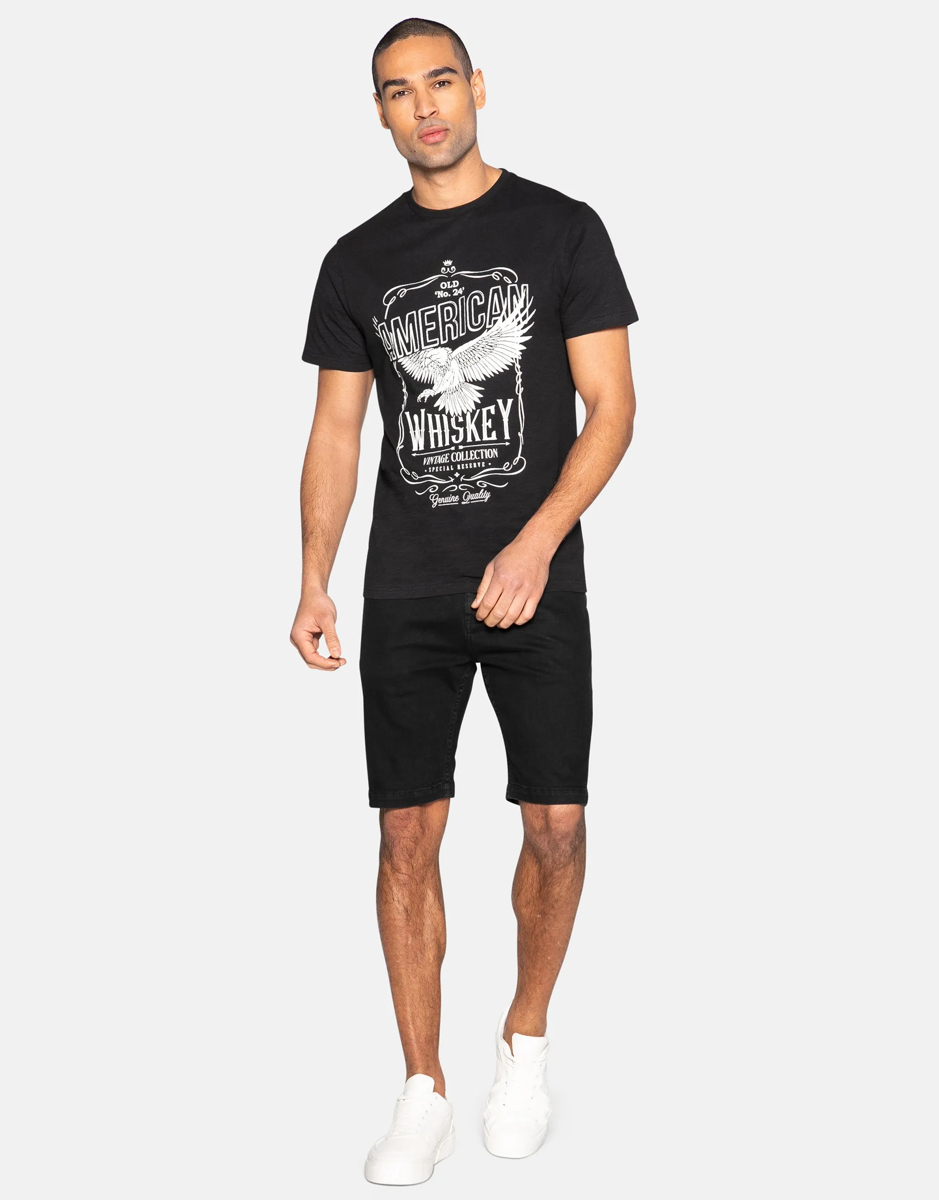 Men's Black Eagle Crew Neck T-Shirt sold by Threadbare product image thumbnail 3