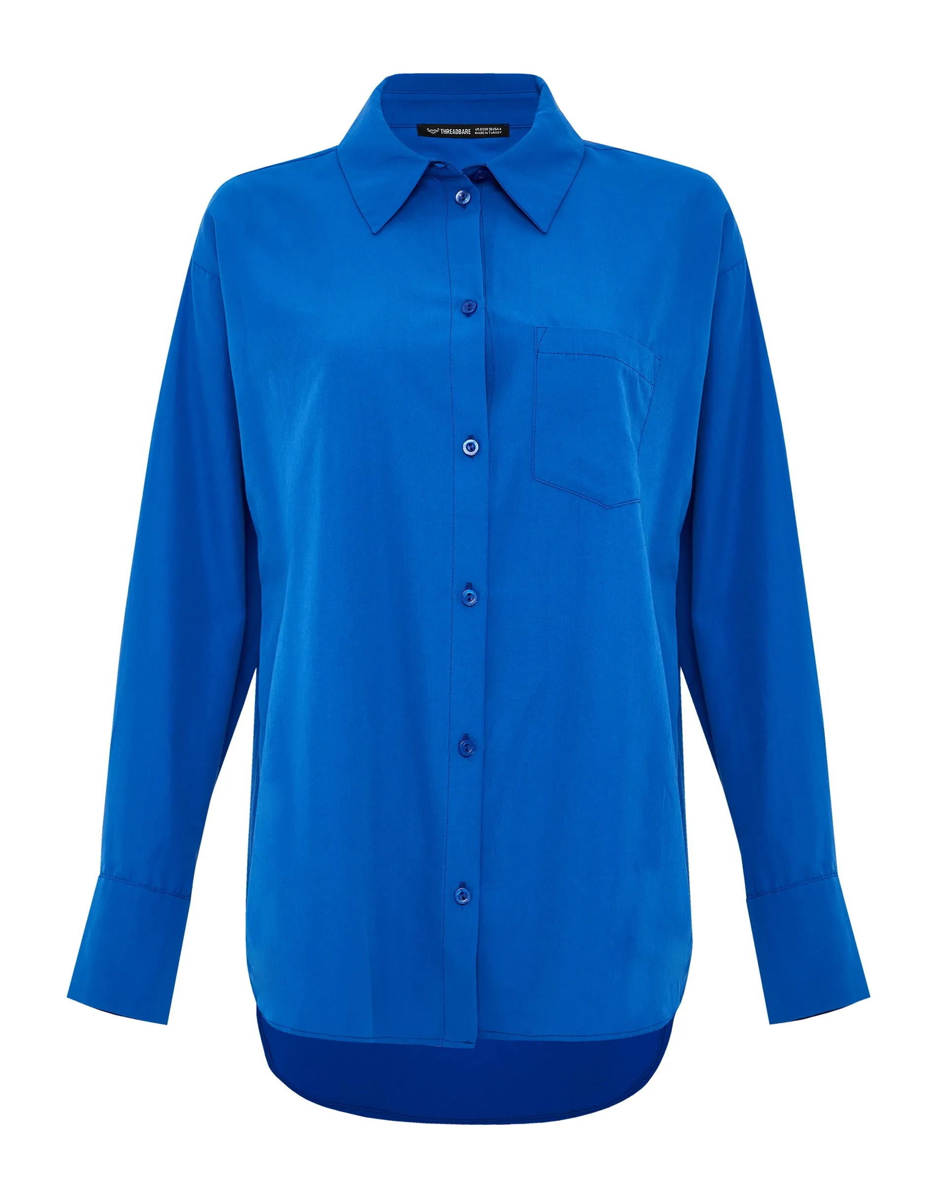 Women's Blue Longline Oversized Shirt sold by Threadbare product image thumbnail 5