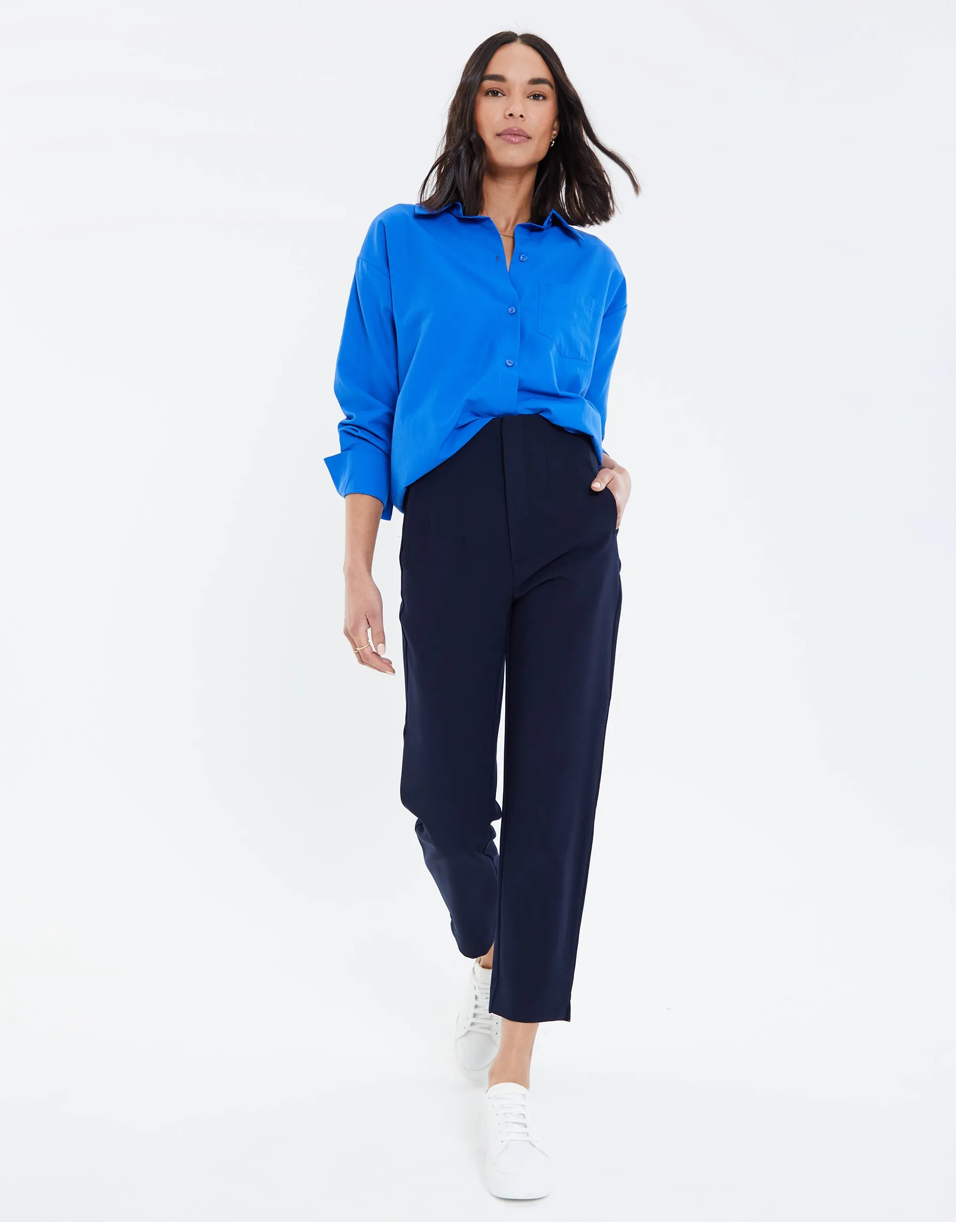 Women's Blue Longline Oversized Shirt sold by Threadbare product image thumbnail 4