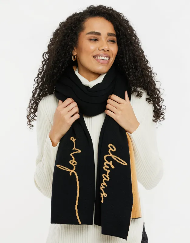 Women's Black Blanket Scarf sold by Threadbare