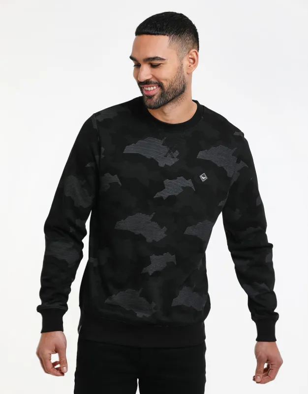 Men's Charcoal Camo Sweatshirt sold by Threadbare