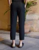Women's Black Linen Blend Drawstring Trousers sold by Threadbare