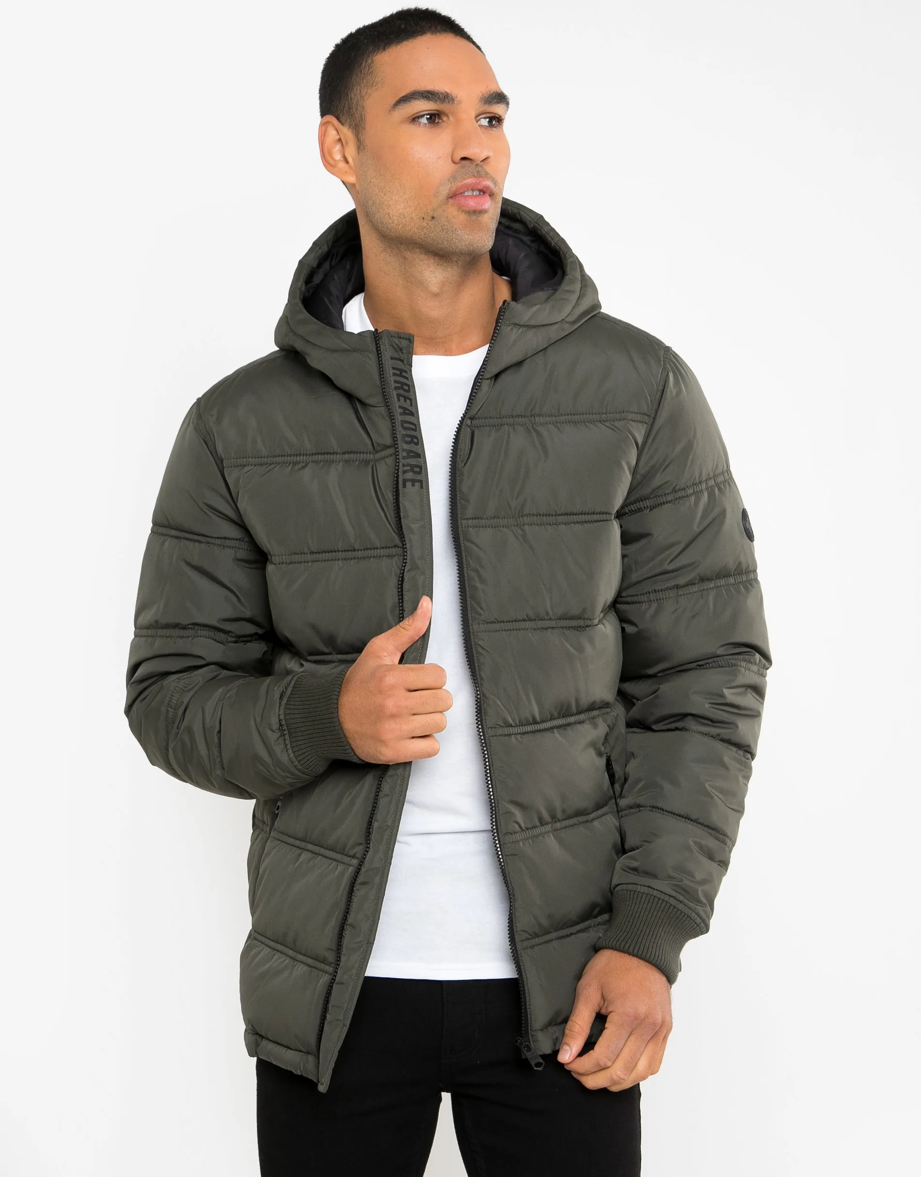 Men's Khaki Puffer Jacket sold by Threadbare product image thumbnail 2