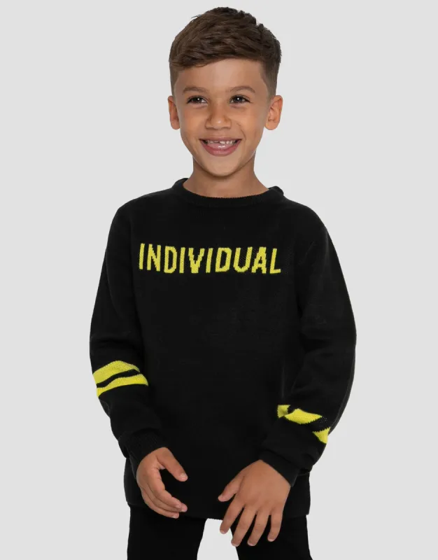 Boys' Black Neon Knitted Jumper sold by Threadbare