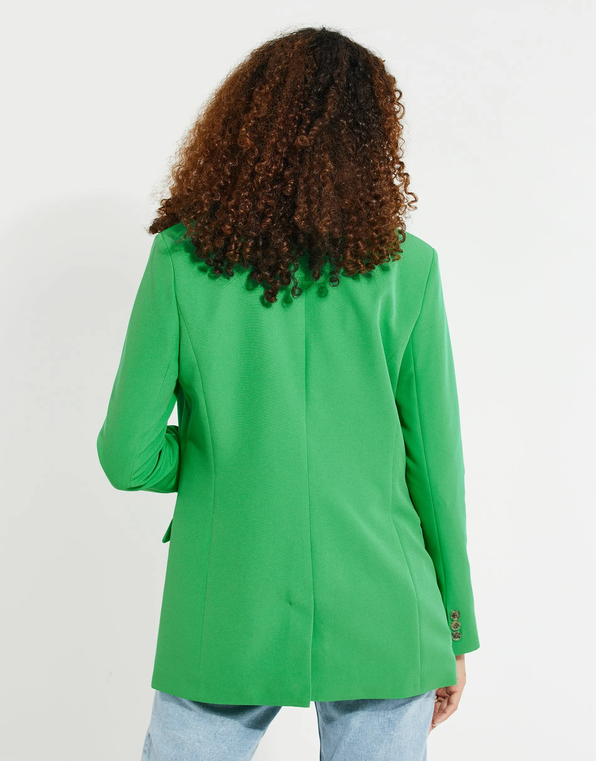 Women's Green Single Breasted Relaxed Fit Blazer sold by Threadbare product image thumbnail 2