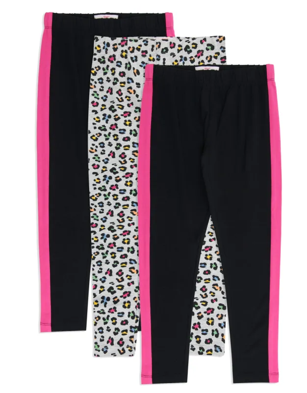 Girls' Multi Animal Print Mix Leggings (3 Pack) sold by Threadbare