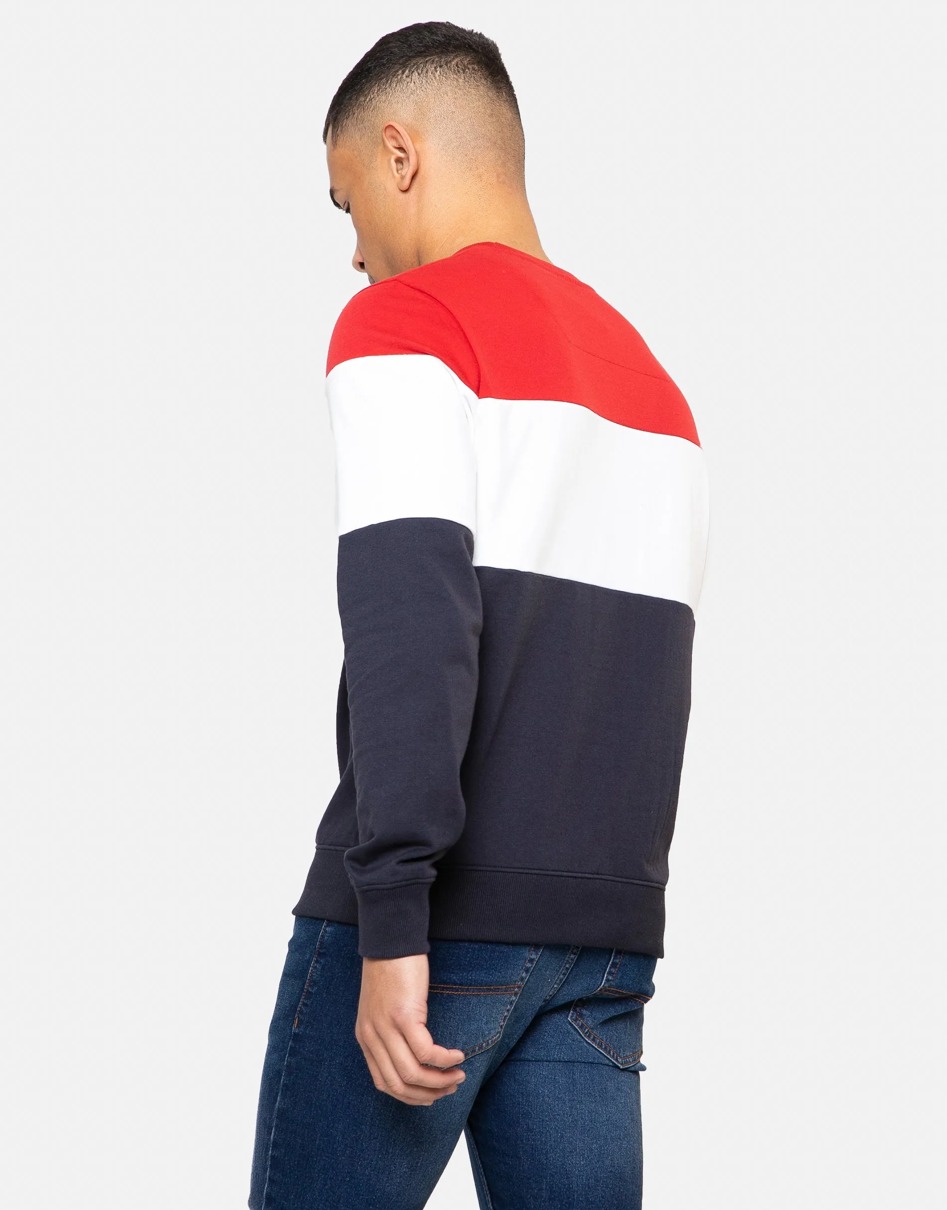 Men's Red Colourblock Sweatshirt sold by Threadbare product image thumbnail 2