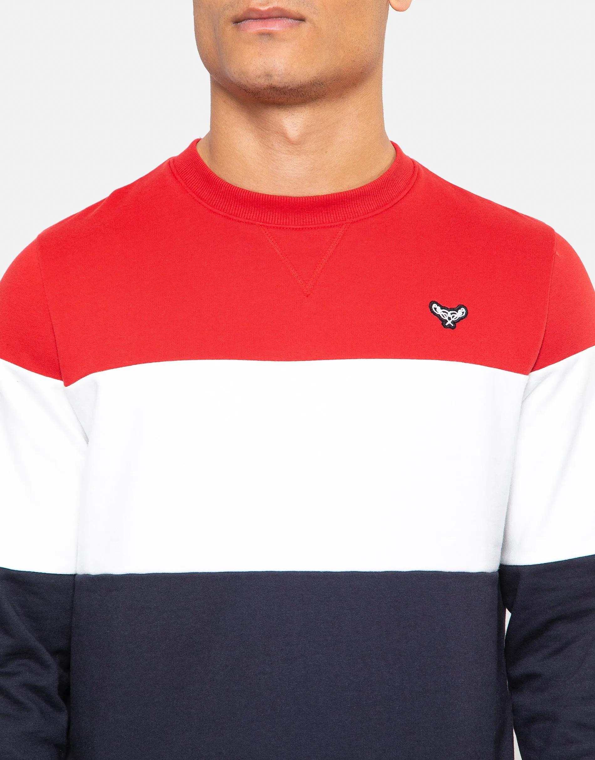 Men's Red Colourblock Sweatshirt sold by Threadbare product image thumbnail 4