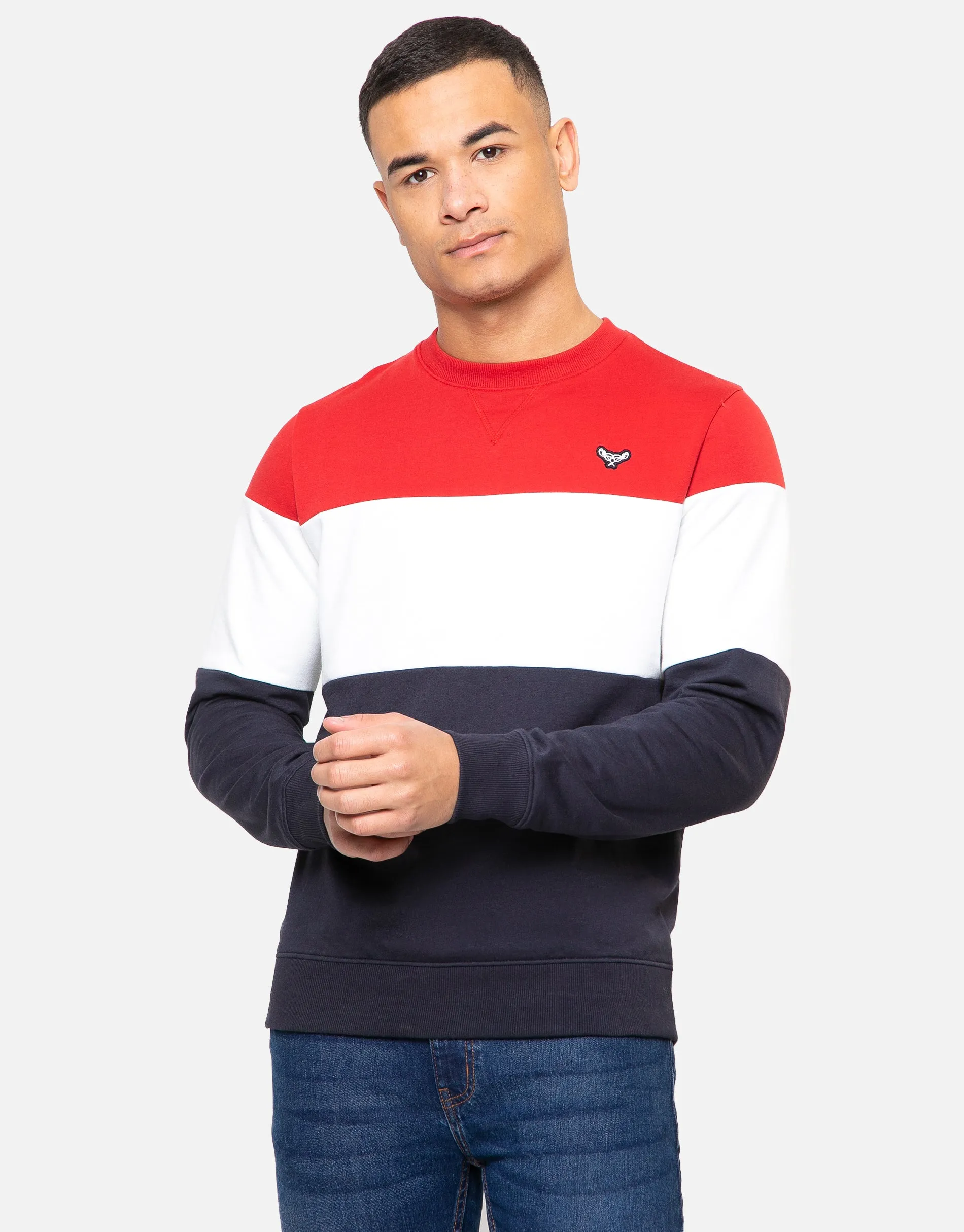 Men's Red Colourblock Sweatshirt sold by Threadbare