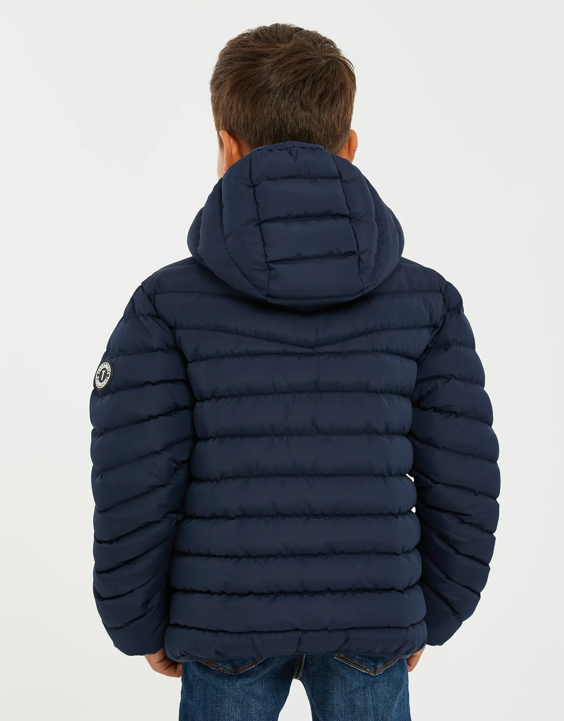 Boys' Navy Puffer Jacket sold by Threadbare product image thumbnail 2