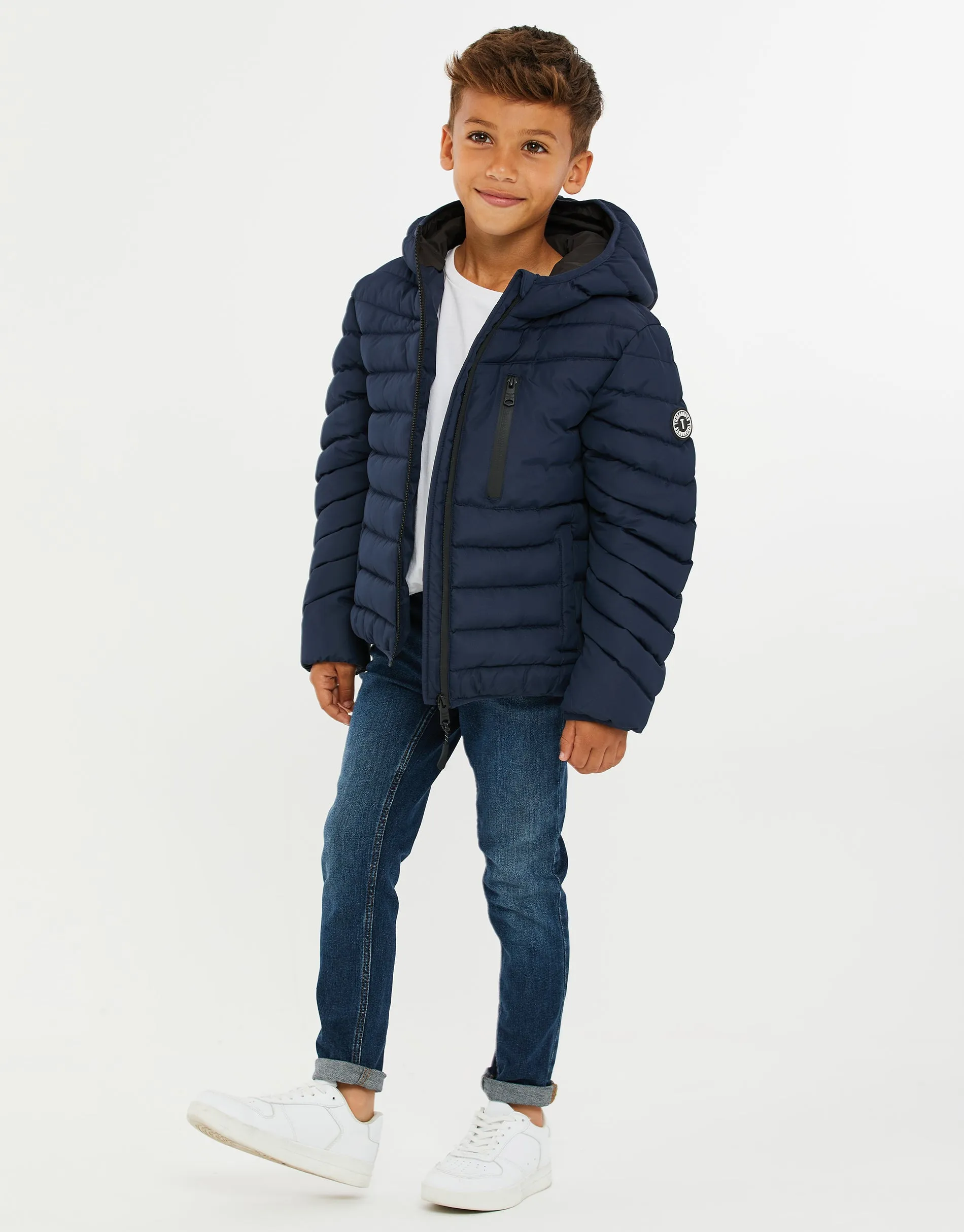 Boys' Navy Puffer Jacket sold by Threadbare product image thumbnail 3