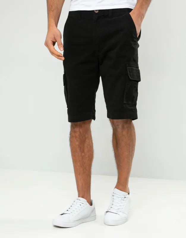 Black Cargo Shorts sold by Threadbare