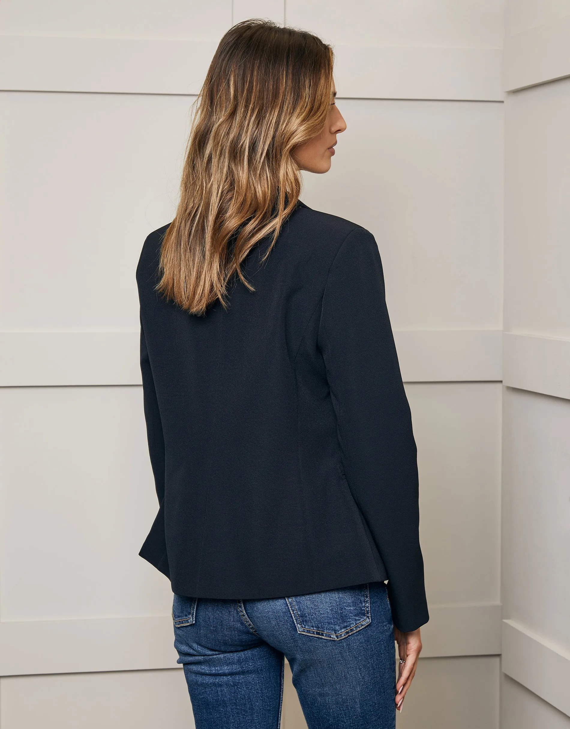 Women's Black Buttoned Tailored Blazer sold by Threadbare product image thumbnail 2