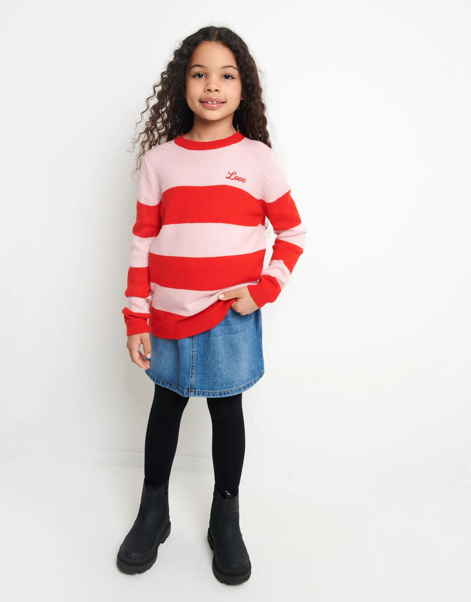 Girls' Pink Crew Knit Jumper sold by Threadbare product image thumbnail 3