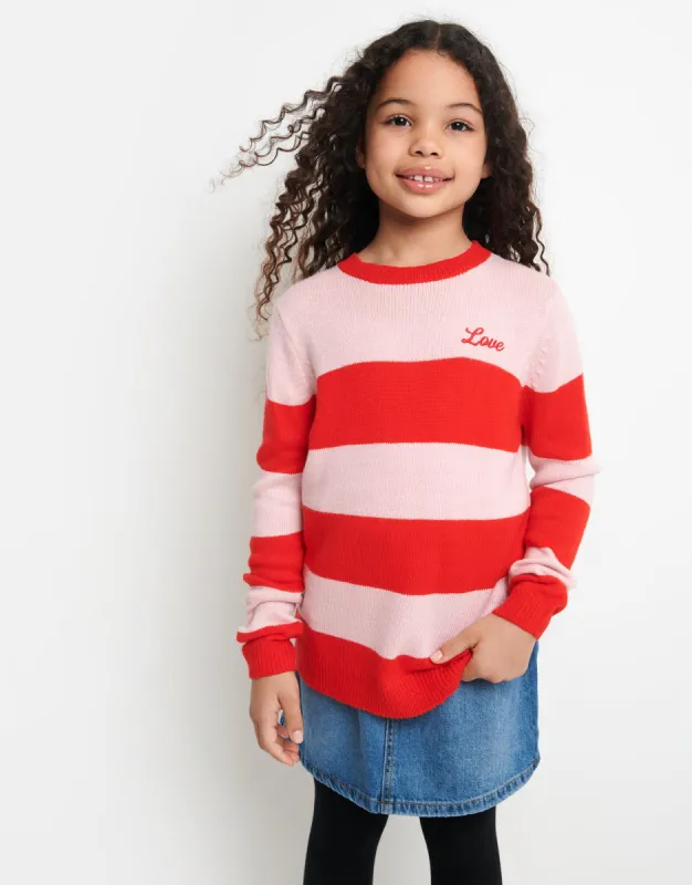 Girls' Pink Crew Knit Jumper sold by Threadbare