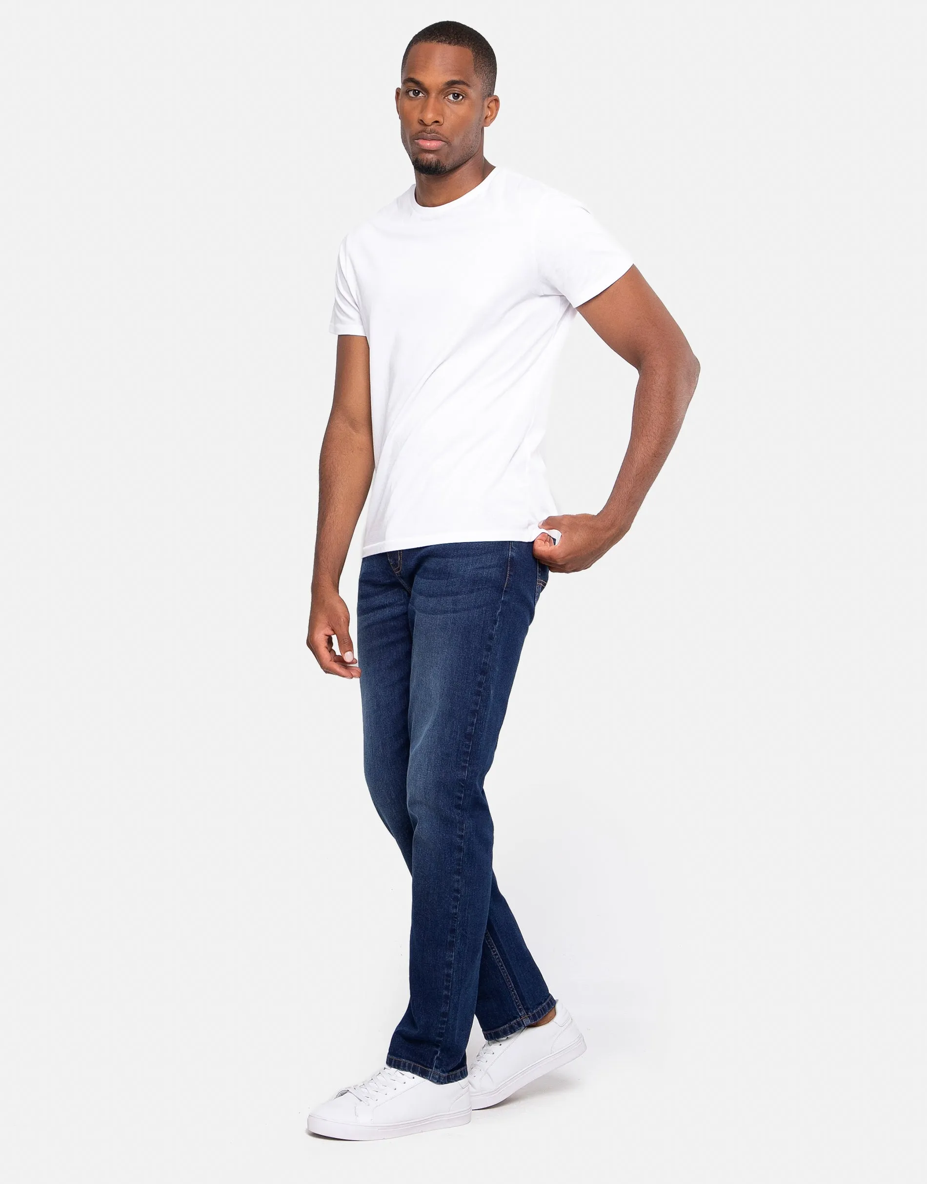 Men's Mid Blue Wash Straight Leg Jeans sold by Threadbare product image thumbnail 3