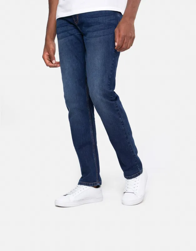 Men's Mid Blue Wash Straight Leg Jeans sold by Threadbare