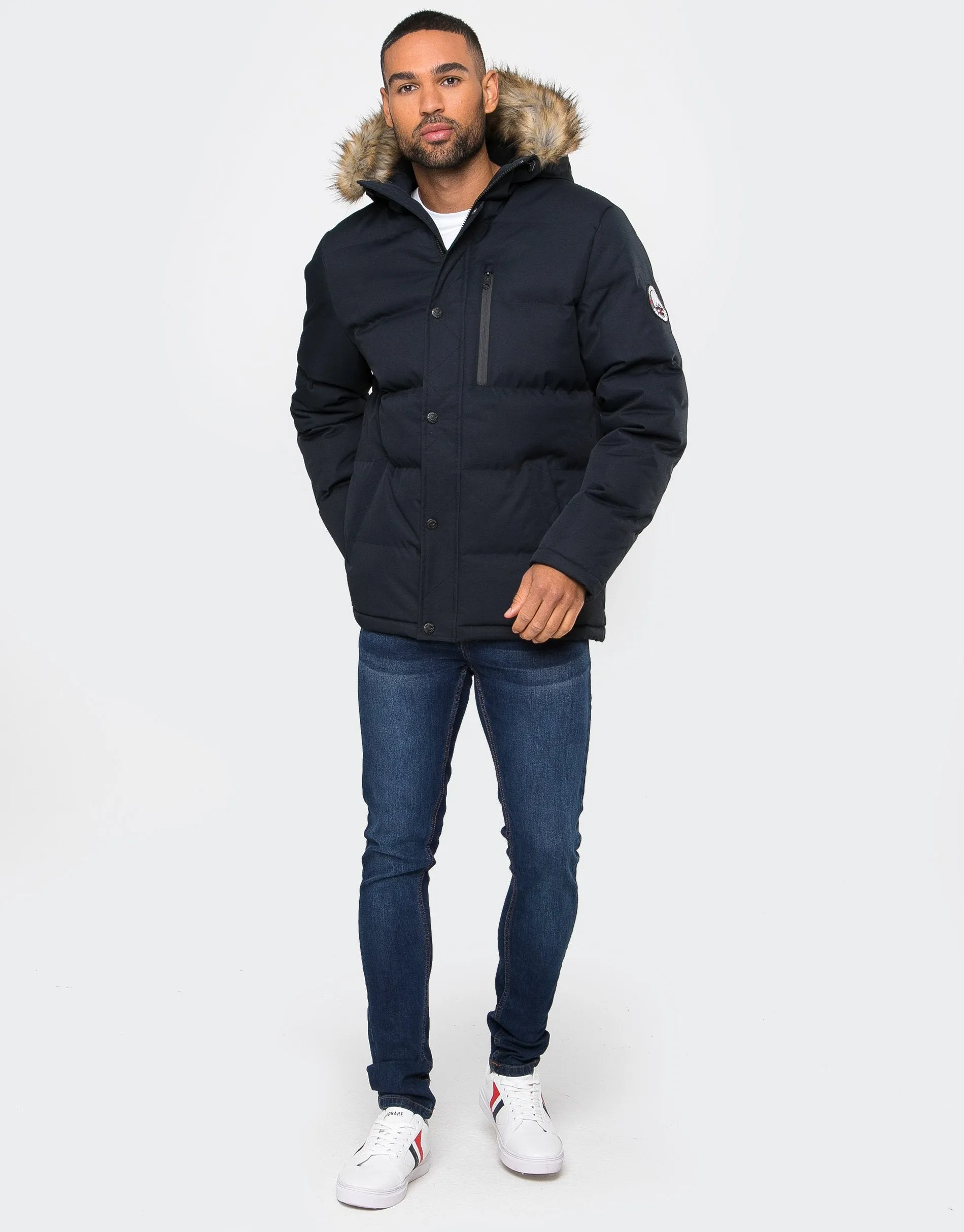 Men's Navy Parka Jacket sold by Threadbare product image thumbnail 3