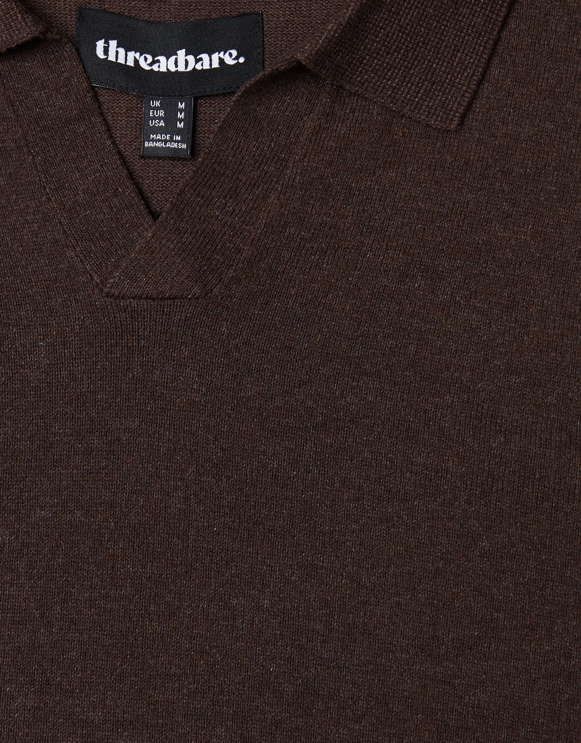 Men's Brown Trophy Neck Knitted Polo sold by Threadbare product image thumbnail 5