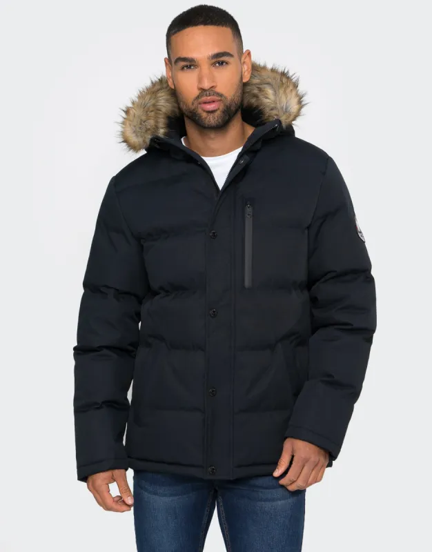 Men's Navy Parka Jacket sold by Threadbare