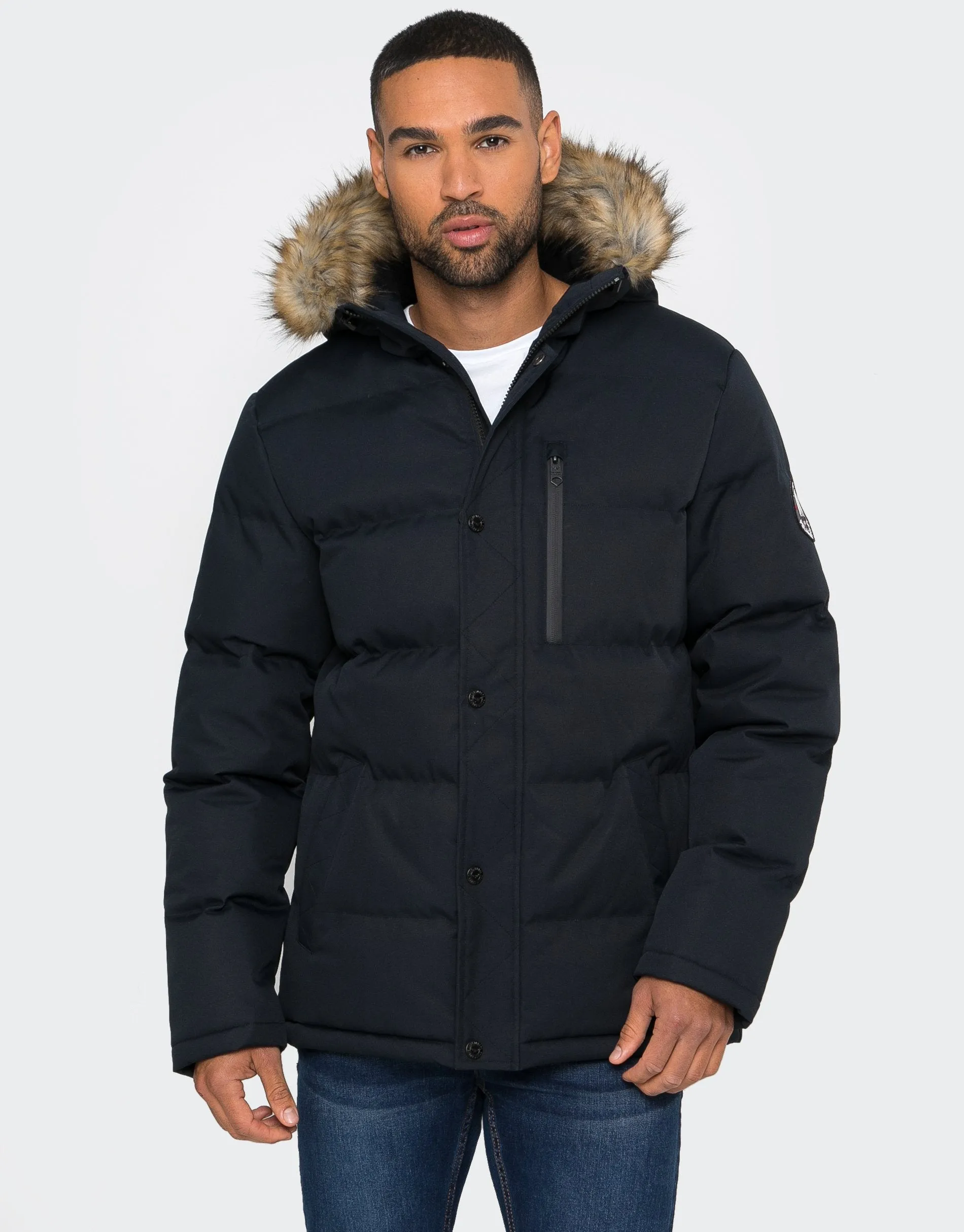 Men's Navy Parka Jacket sold by Threadbare
