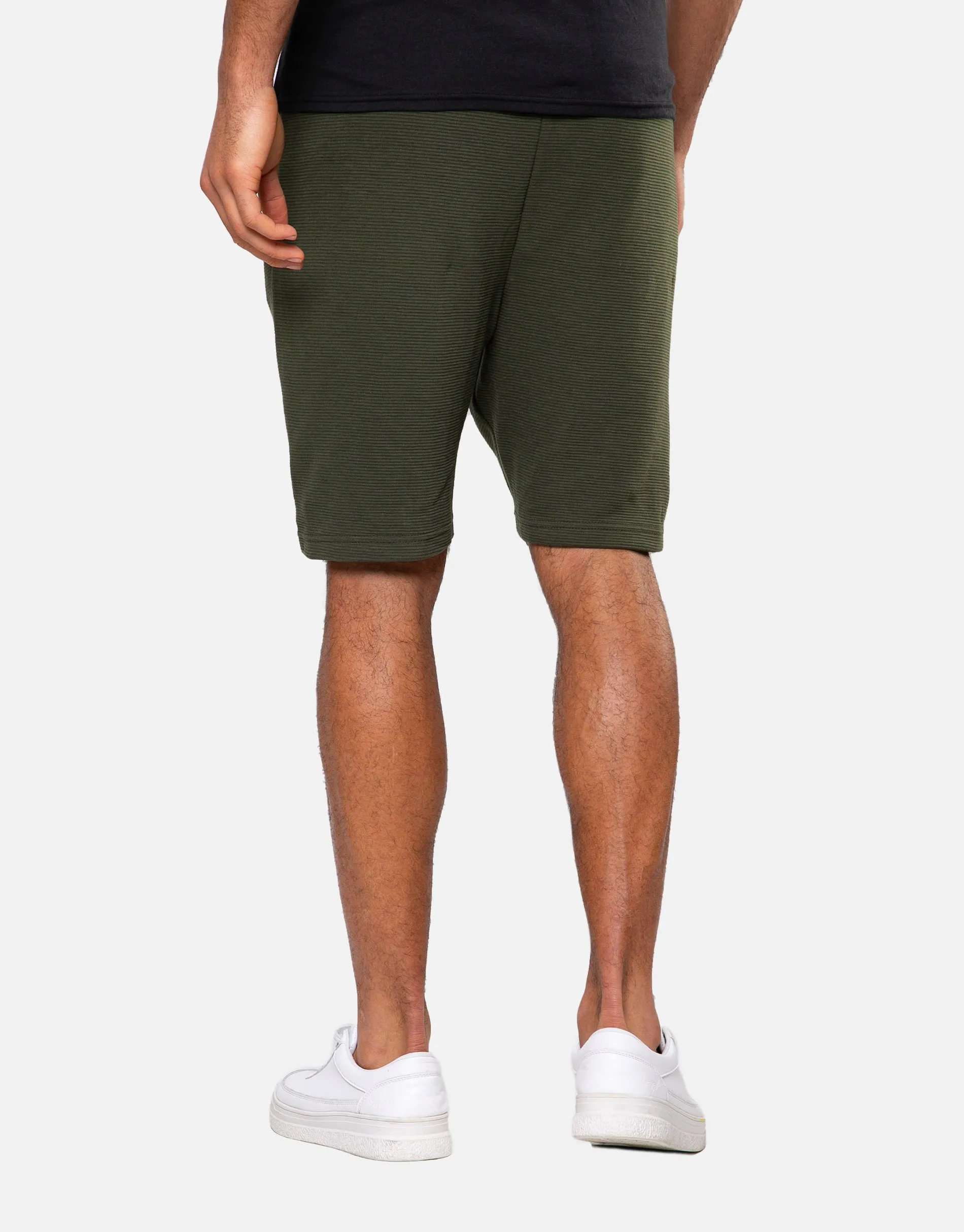 Men's Dark Khaki Fleece Sweat Shorts sold by Threadbare product image thumbnail 2