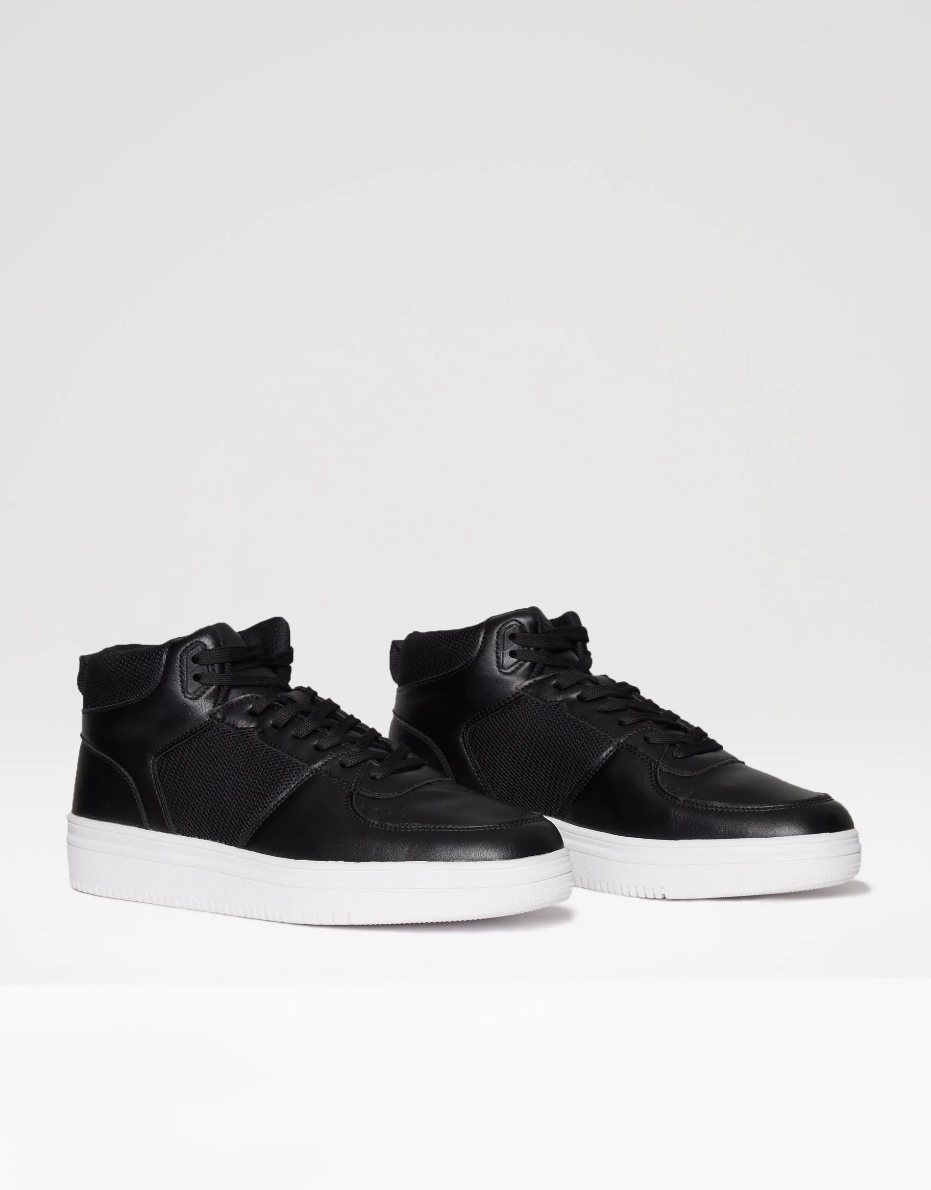 Black Sport Panel High Top Trainers sold by Threadbare product image thumbnail 3