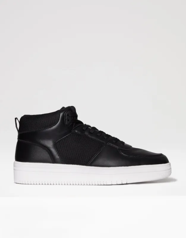 Threadbare Men's Black Sport Panel High Top Trainers sold by Threadbare