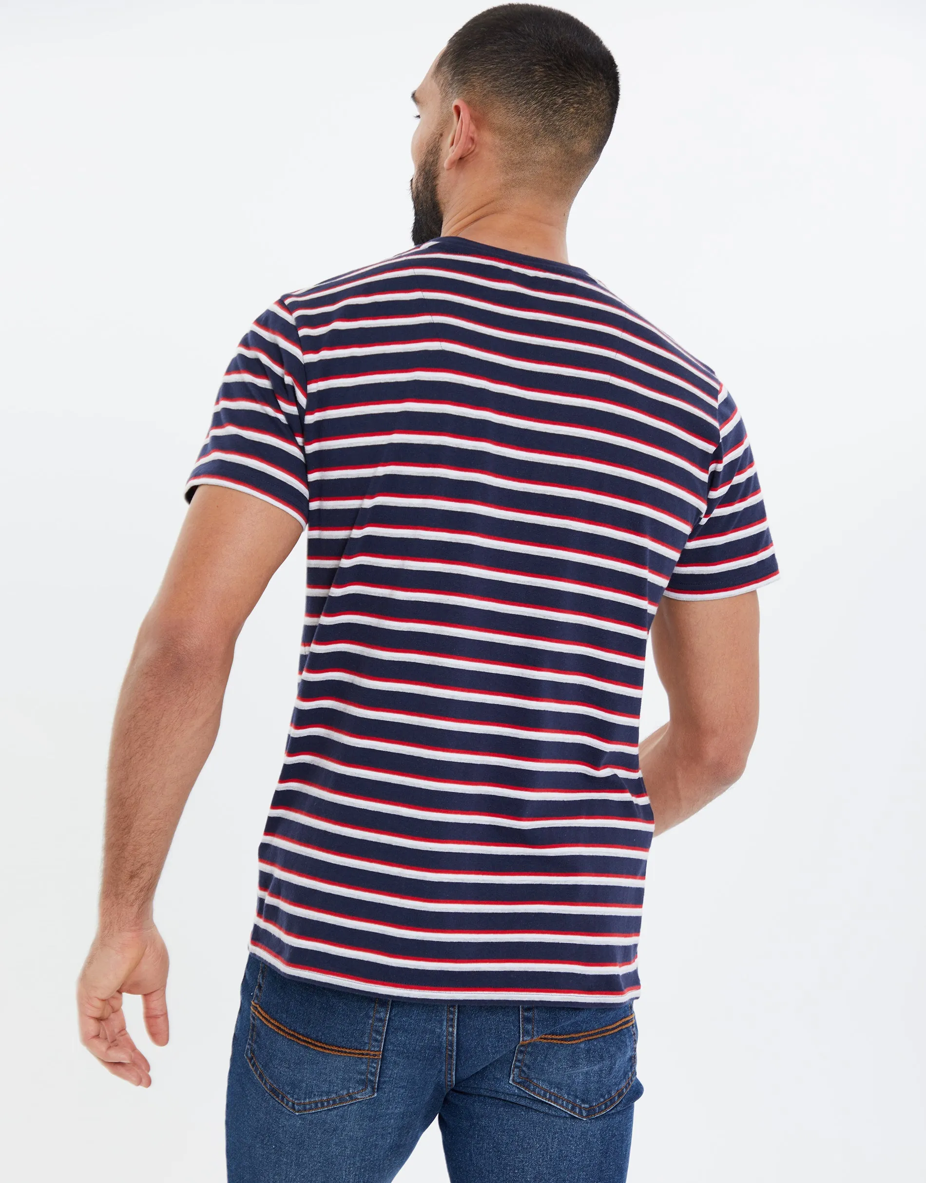 Men's Navy & Multi Stripe T-Shirt sold by Threadbare product image thumbnail 3